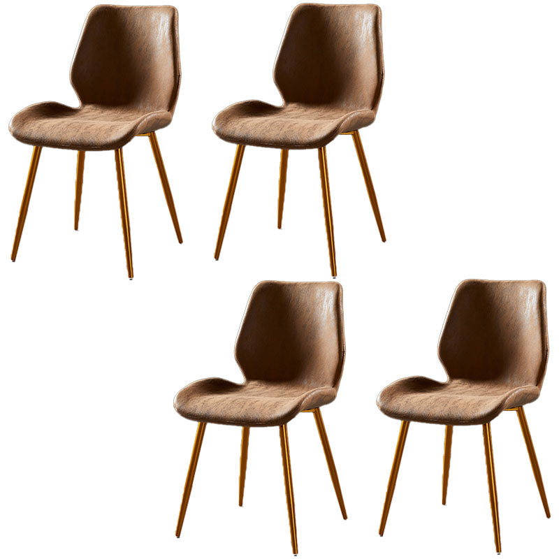 Chaise de salle à manger de style moderne chaise latéral sans bras avec des jambes en métal pour la cuisine