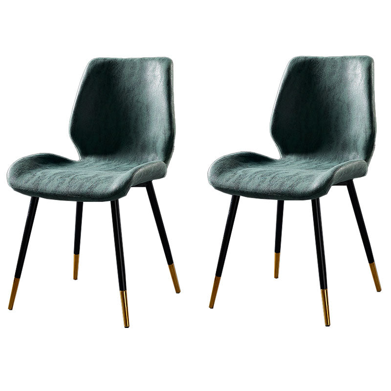 Chaise de salle à manger de style moderne chaise latéral sans bras avec des jambes en métal pour la cuisine