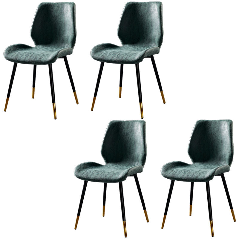 Chaise de salle à manger de style moderne chaise latéral sans bras avec des jambes en métal pour la cuisine