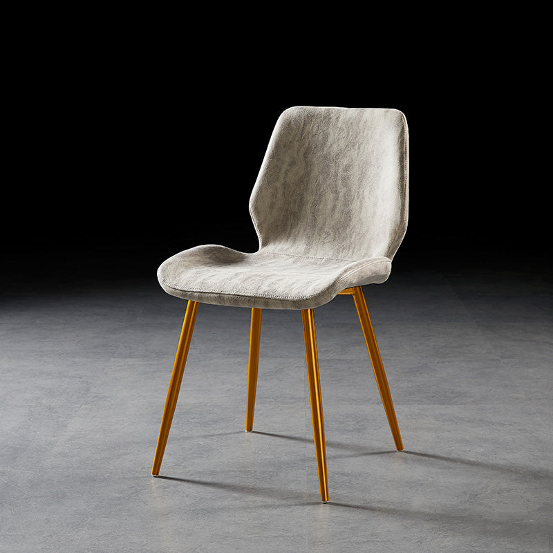 Chaise de salle à manger de style moderne chaise latéral sans bras avec des jambes en métal pour la cuisine