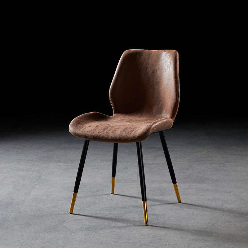 Chaise de salle à manger de style moderne chaise latéral sans bras avec des jambes en métal pour la cuisine