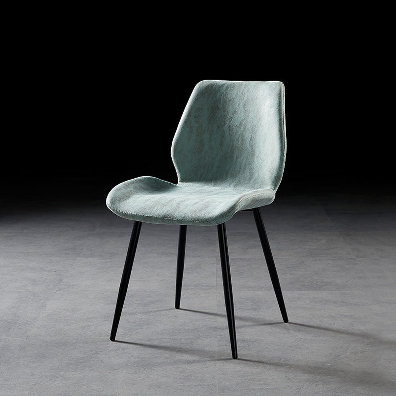 Chaise de salle à manger de style moderne chaise latéral sans bras avec des jambes en métal pour la cuisine