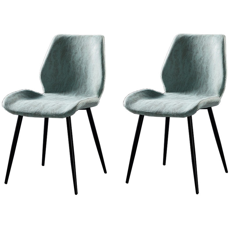 Chaise de salle à manger de style moderne chaise latéral sans bras avec des jambes en métal pour la cuisine