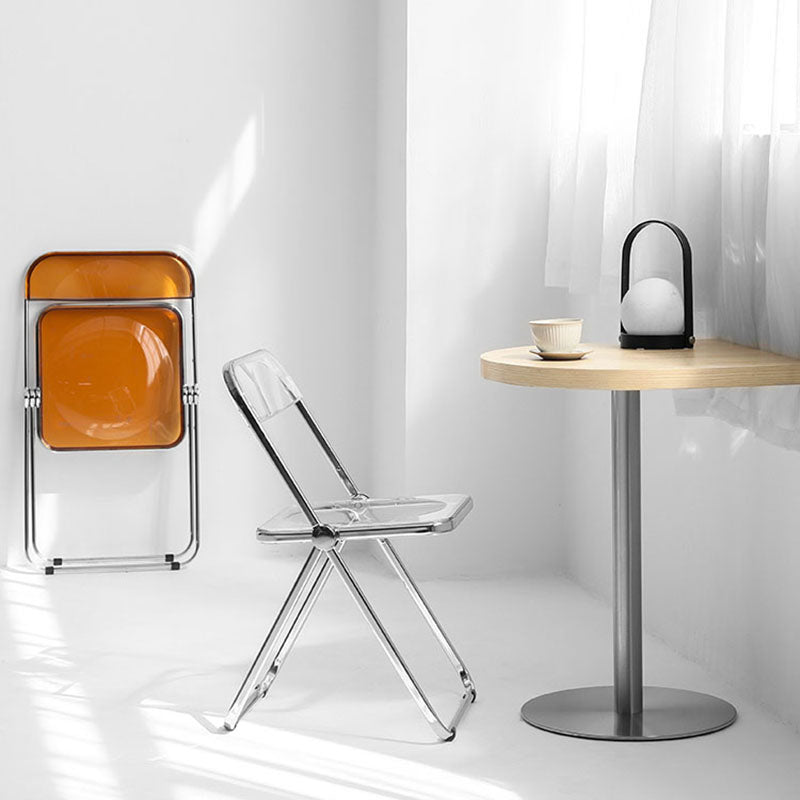 Chaise sans bras de salle à manger en plastique de style industriel, chaises latérales de salle à manger à dos ouvert