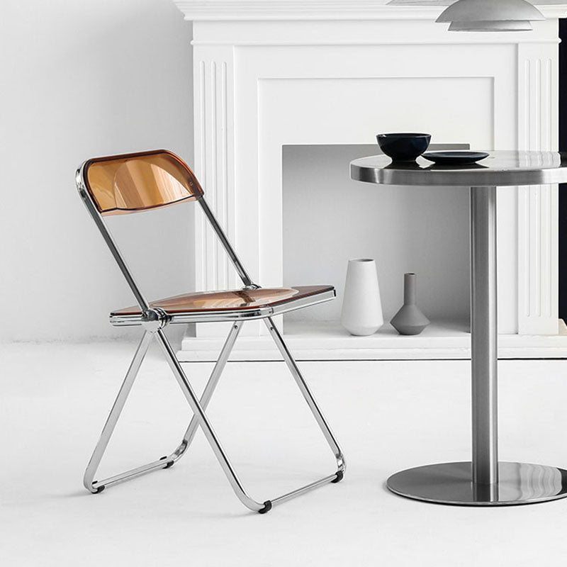 Chaise sans bras de salle à manger en plastique de style industriel, chaises latérales de salle à manger à dos ouvert