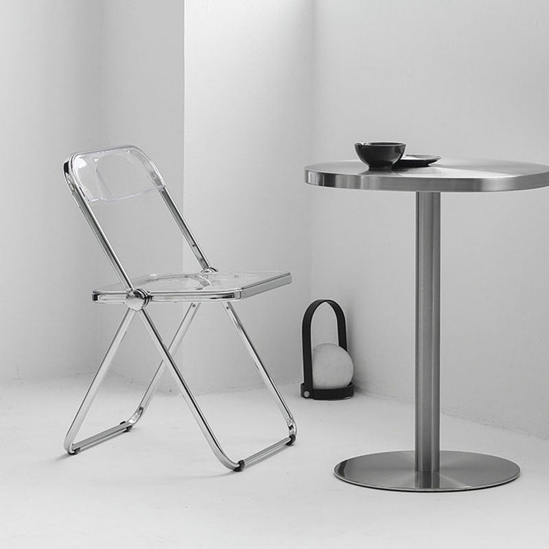 Chaise sans bras de salle à manger en plastique de style industriel, chaises latérales de salle à manger à dos ouvert