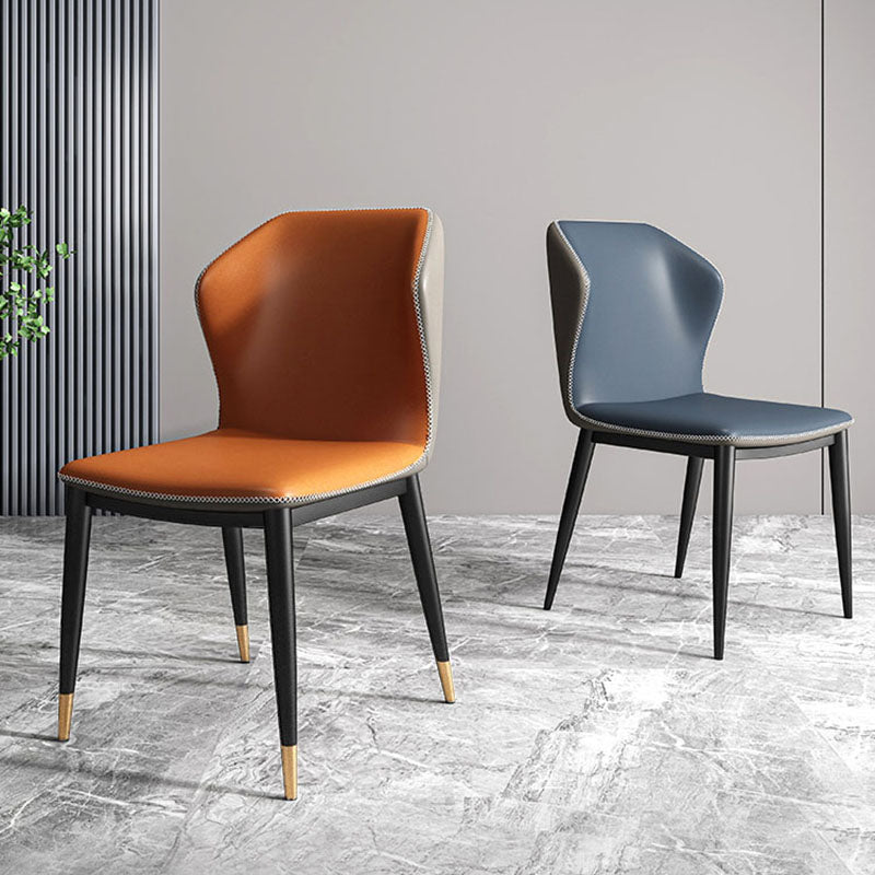 Industriële stijl wingback stoel lederen eetwarmeloze stoelen voor keuken