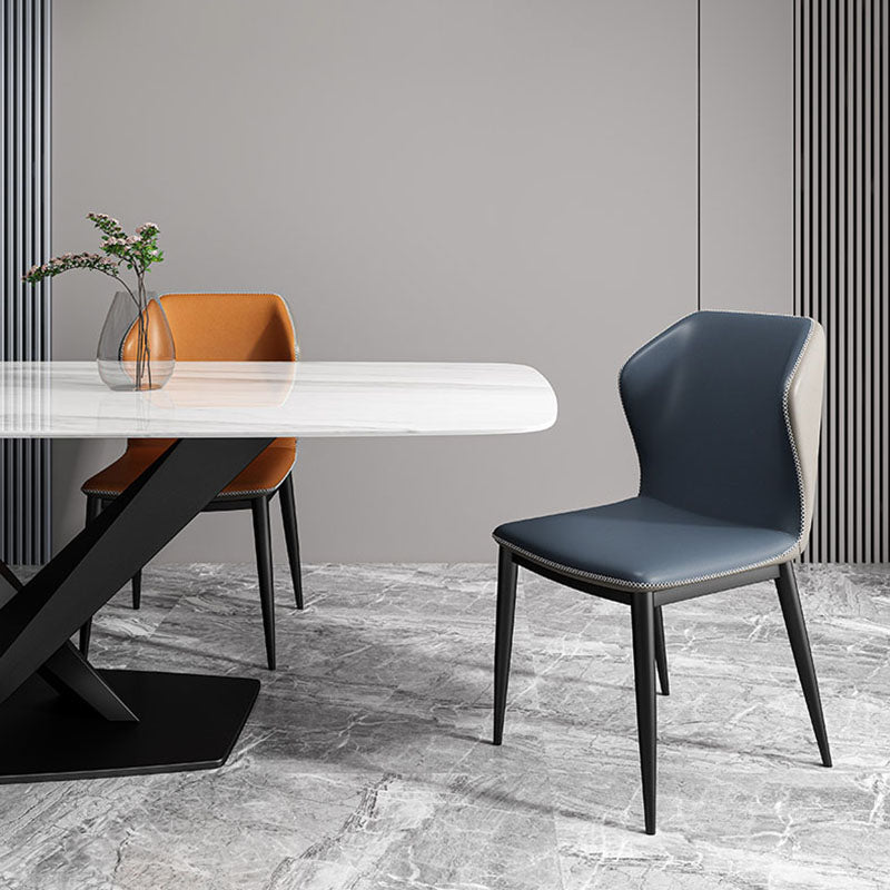 Industriële stijl wingback stoel lederen eetwarmeloze stoelen voor keuken