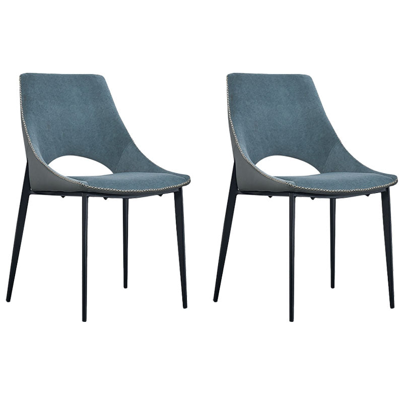 Silla de comedor tapizada con respaldo abierto de estilo moderno, sillas de comedor sin brazos