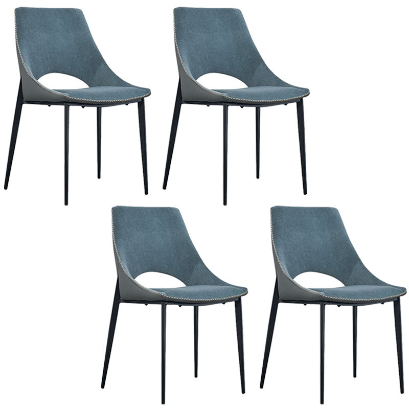 Silla de comedor tapizada con respaldo abierto de estilo moderno, sillas de comedor sin brazos