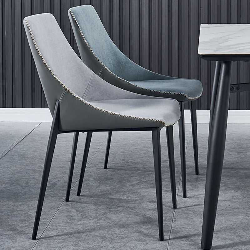 Silla de comedor tapizada con respaldo abierto de estilo moderno, sillas de comedor sin brazos