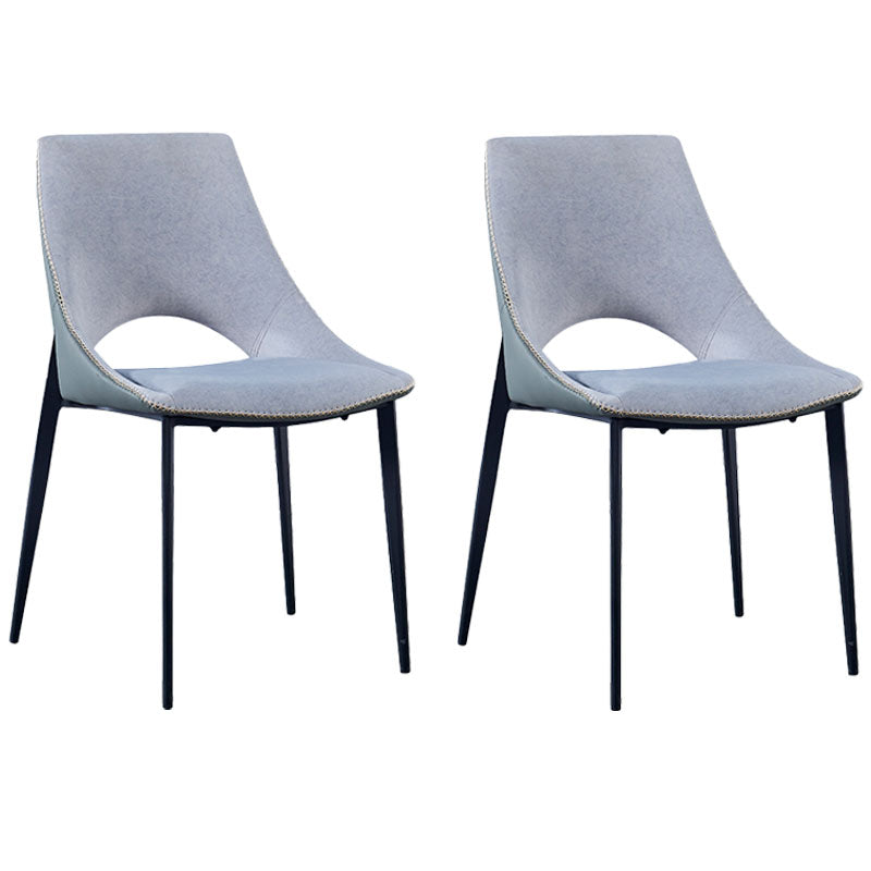 Silla de comedor tapizada con respaldo abierto de estilo moderno, sillas de comedor sin brazos