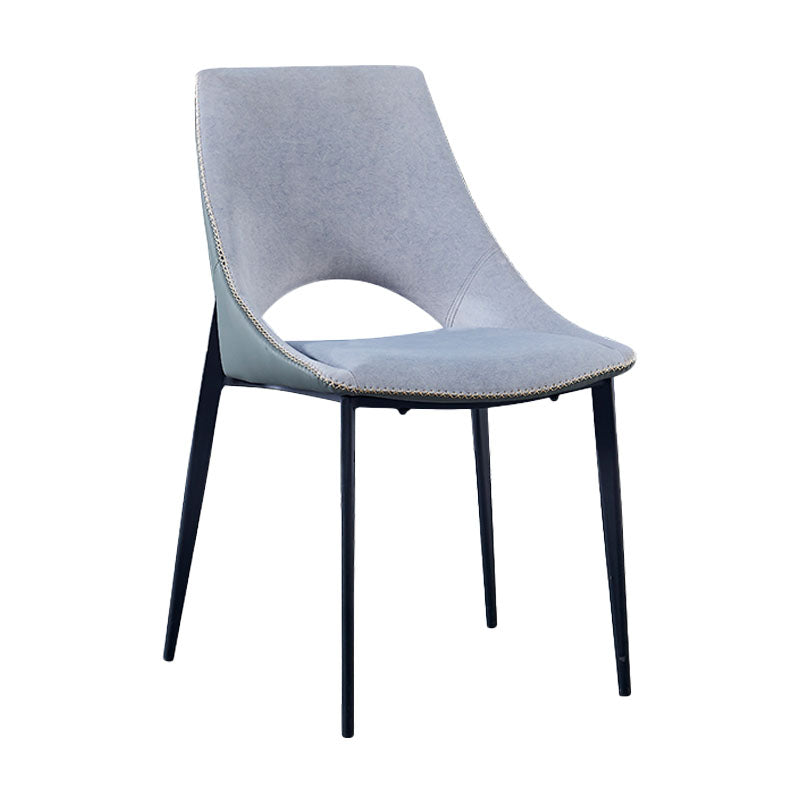 Silla de comedor tapizada con respaldo abierto de estilo moderno, sillas de comedor sin brazos
