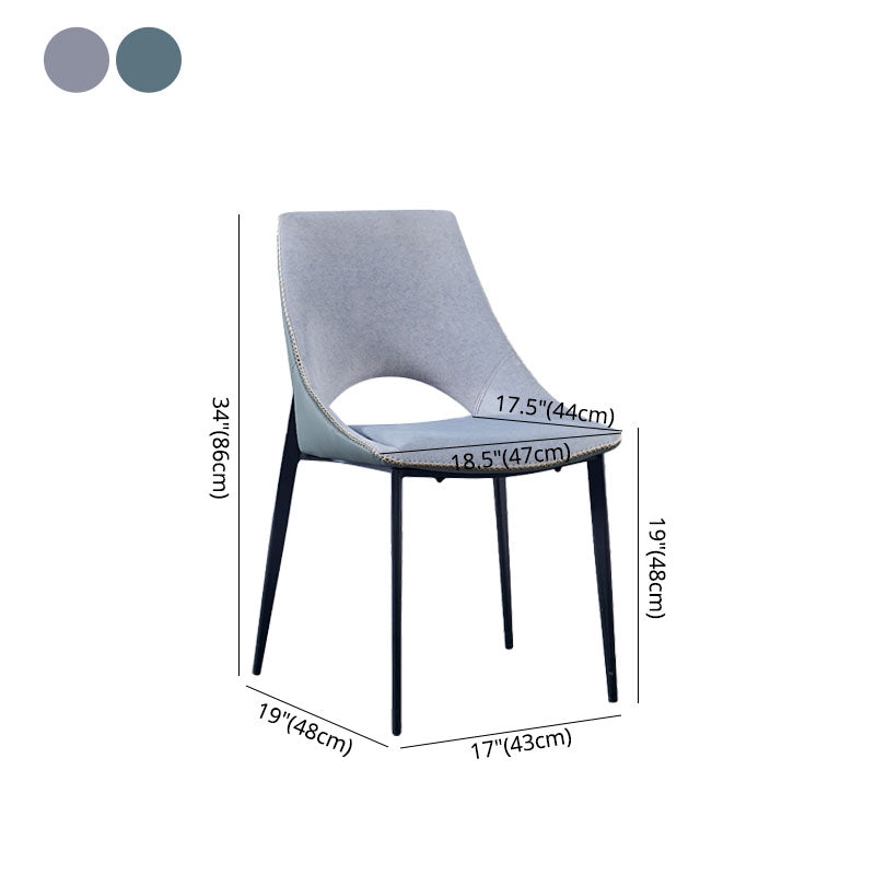 Silla de comedor tapizada con respaldo abierto de estilo moderno, sillas de comedor sin brazos