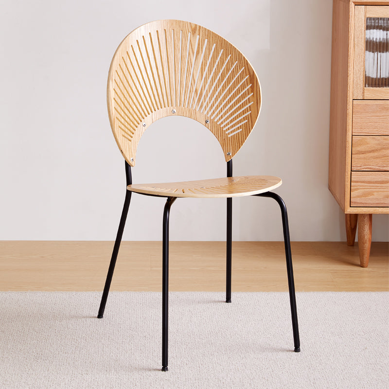 Industrial Style Open Back Dining Side Chair Metal Dining Chairs for Home