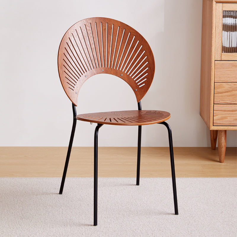 Industrial Style Open Back Dining Side Chair Metal Dining Chairs for Home