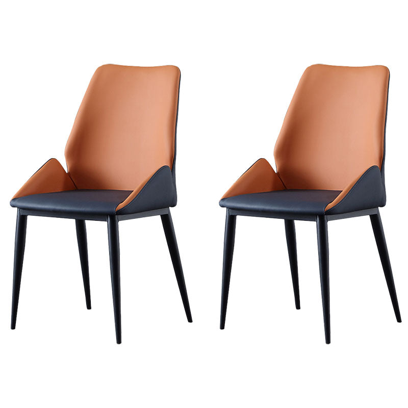Industrial Metal Dining Room Chair Faux Leather Dining Arm Chair for Restaurant Use