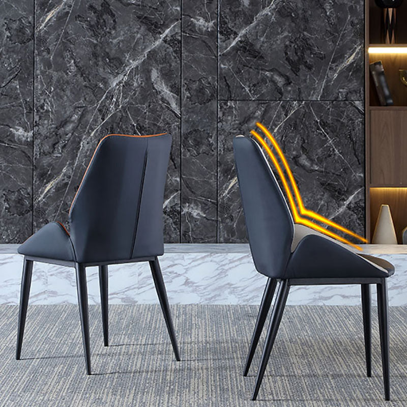 Silla de comedor de metal industrial, sillón de comedor de cuero sintético para uso en restaurantes