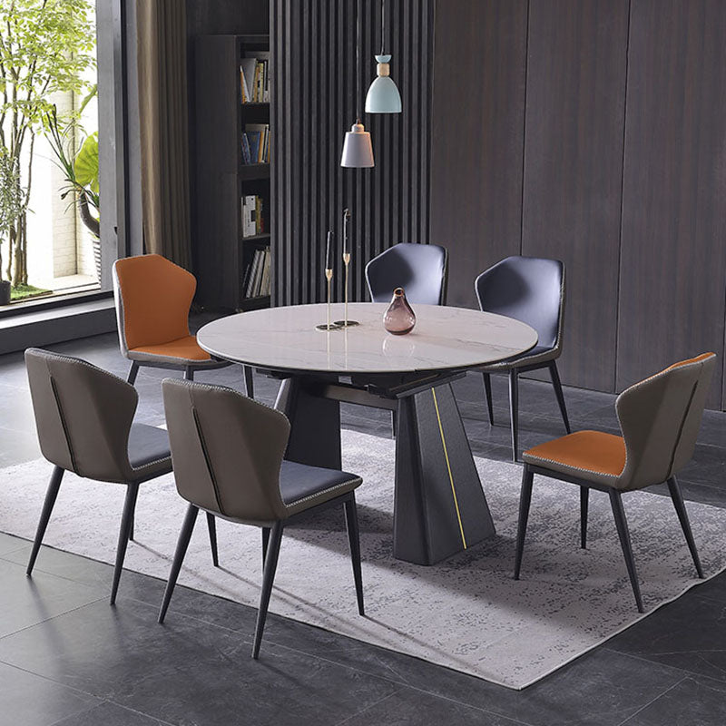 Silla de comedor de metal industrial, silla sin brazos de comedor de cuero sintético para uso en restaurantes