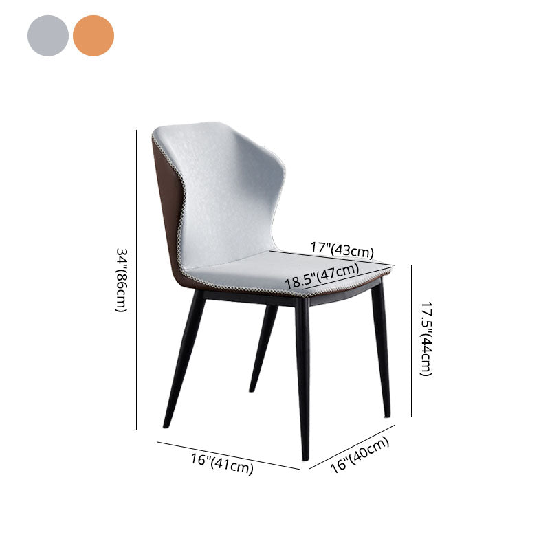 Silla de comedor de metal industrial, silla sin brazos de comedor de cuero sintético para uso en restaurantes