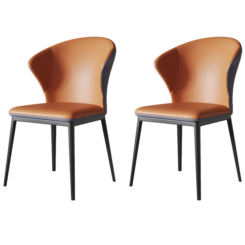 Modern Style Wingback Chairs Leather Dining Chairs for Kitchen