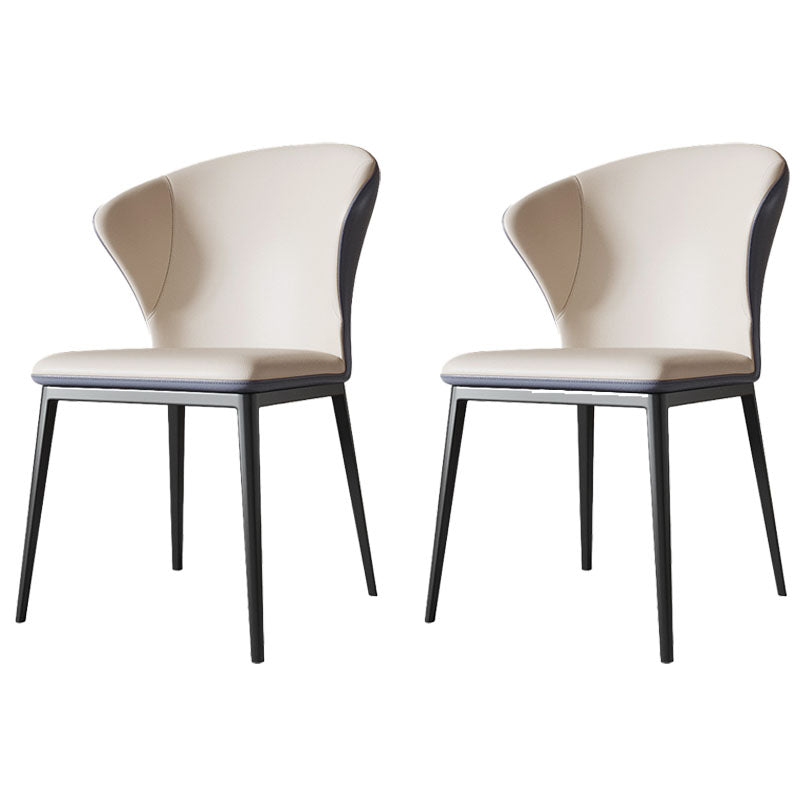 Modern Style Wingback Chairs Leather Dining Chairs for Kitchen