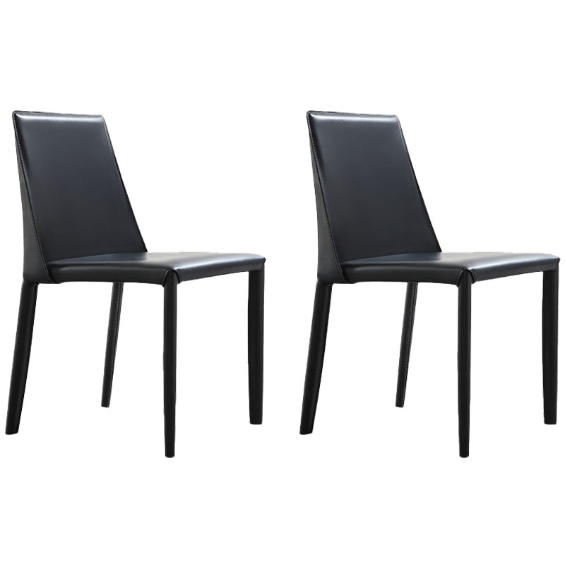 Minimalistische lederen eetstoelen stoelen stevige rugarmloze eetkamerstoelen voor keuken
