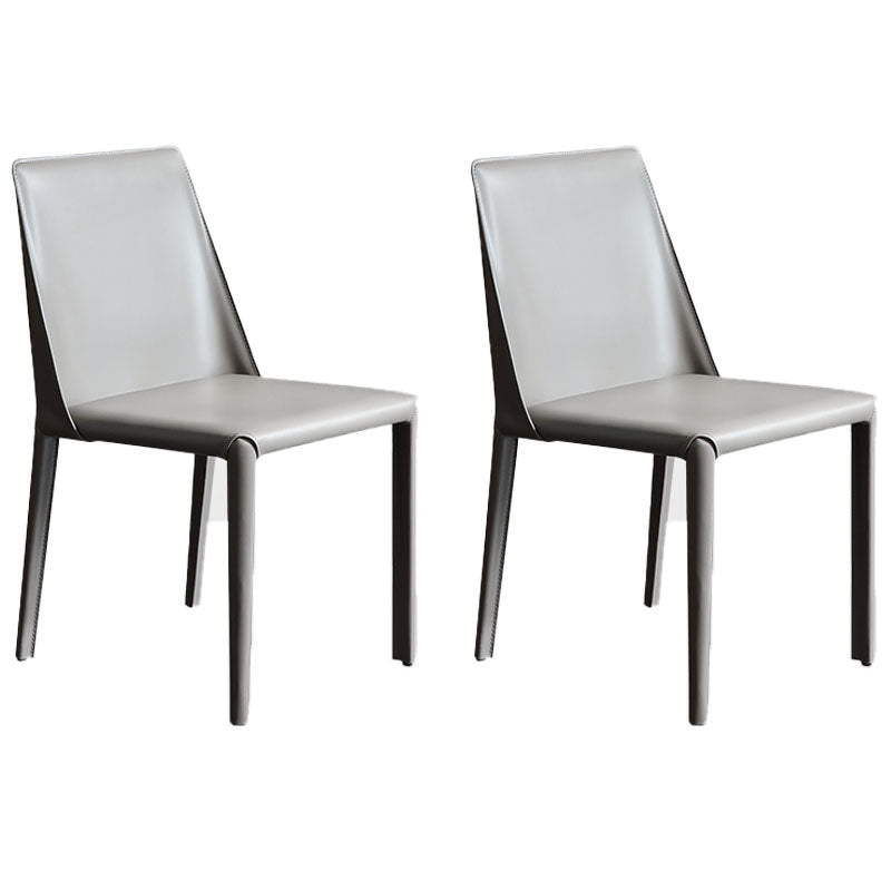 Minimalistische lederen eetstoelen stoelen stevige rugarmloze eetkamerstoelen voor keuken