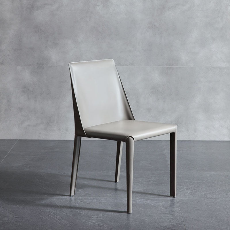 Minimalistische lederen eetstoelen stoelen stevige rugarmloze eetkamerstoelen voor keuken