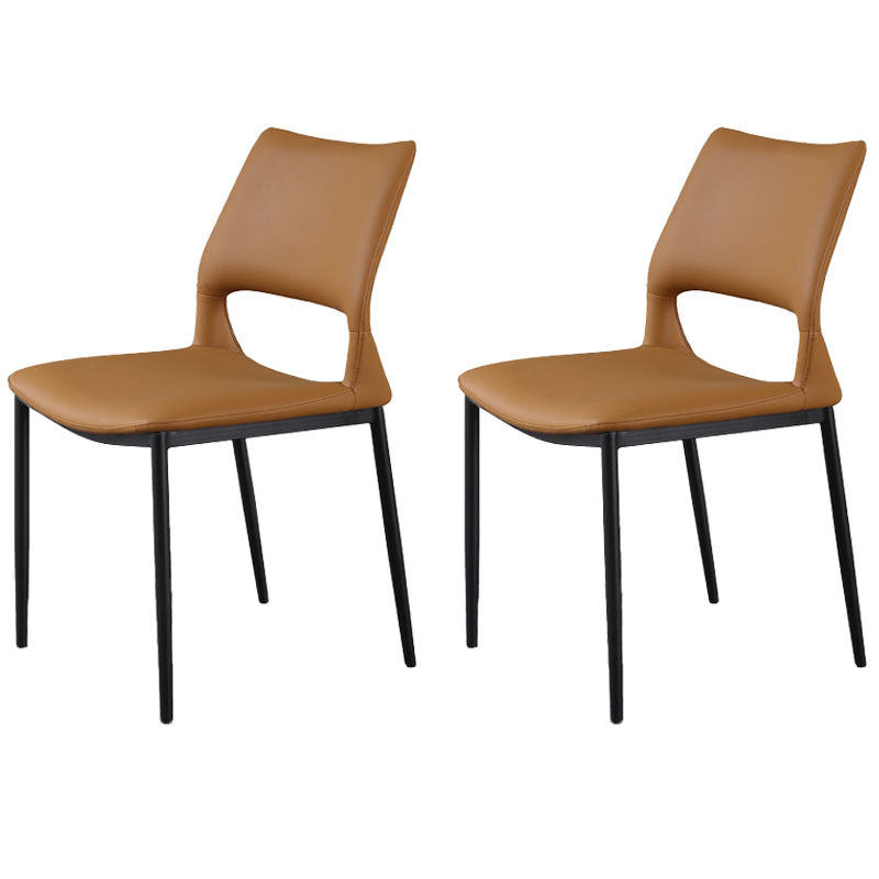 Industrial Style Open Back Dining Side Chair Leather Dining Chairs for Home