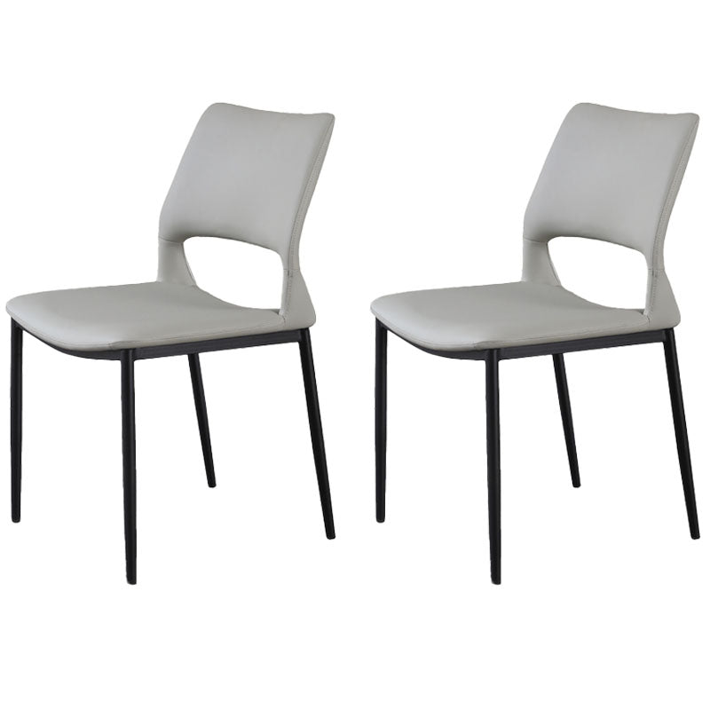 Industrial Style Open Back Dining Side Chair Leather Dining Chairs for Home