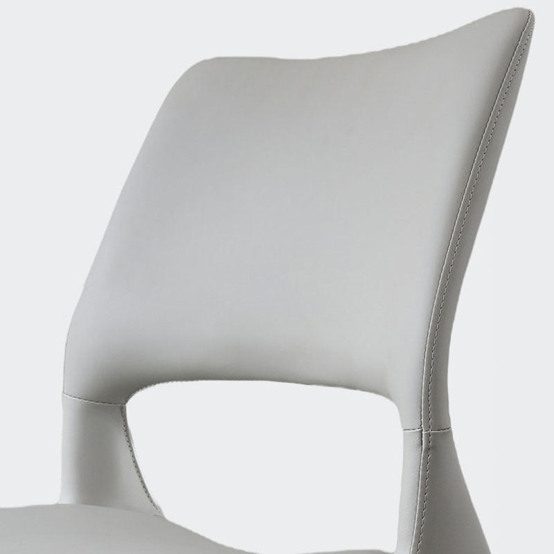 Silla lateral de comedor con respaldo abierto de estilo industrial, sillas de comedor de cuero para el hogar