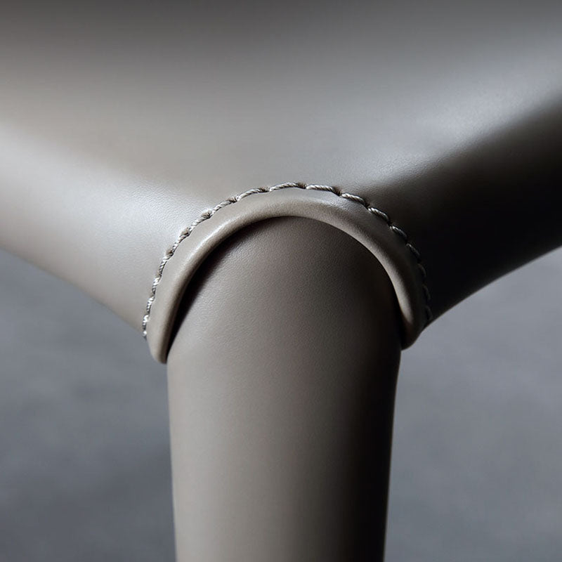 Minimalistische stijl lederen eetstoelen stoelen stevige rugarmloze eetkamerstoelen voor keuken