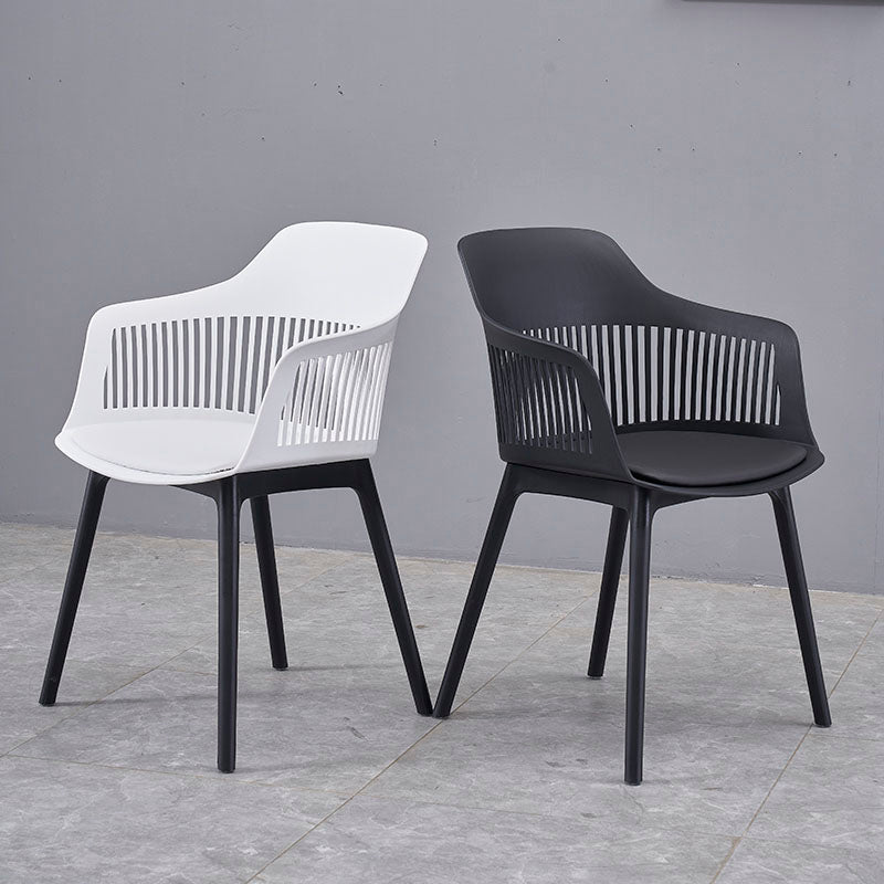 Sillas de comedor de estilo moderno Silla lateral con brazo de plástico para cocina