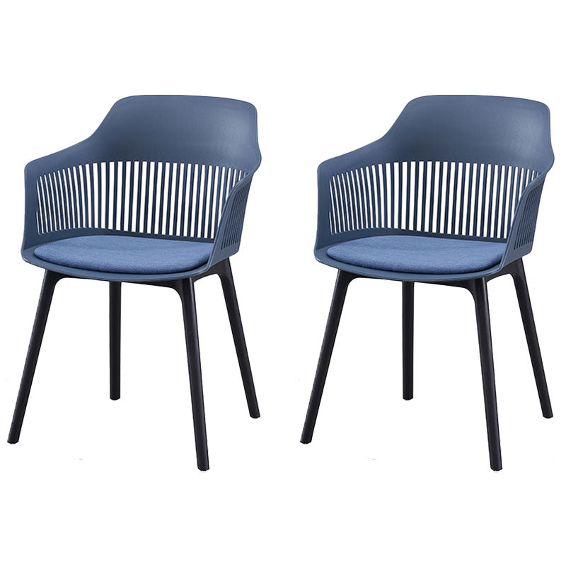 Contemporary Style Dining Chairs Plastic Arm Side Chair for Kitchen