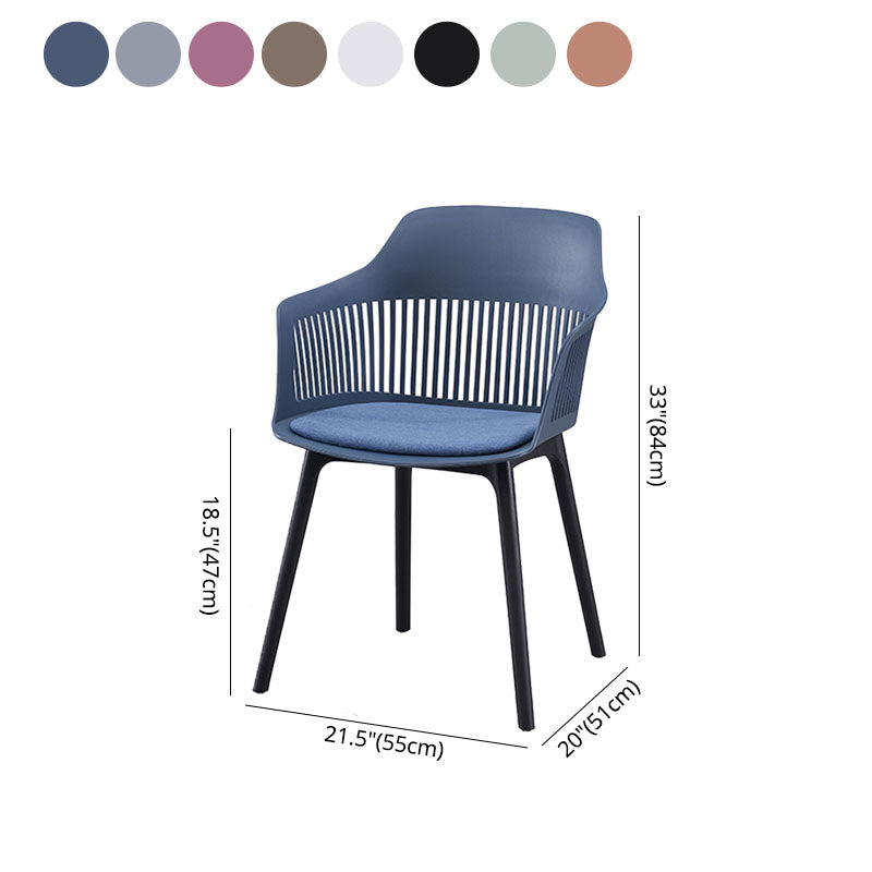 Sillas de comedor de estilo moderno Silla lateral con brazo de plástico para cocina