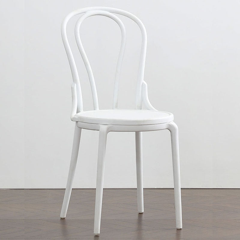 Silla trasera Windsor contemporánea, silla sin brazos de comedor de plástico para el hogar