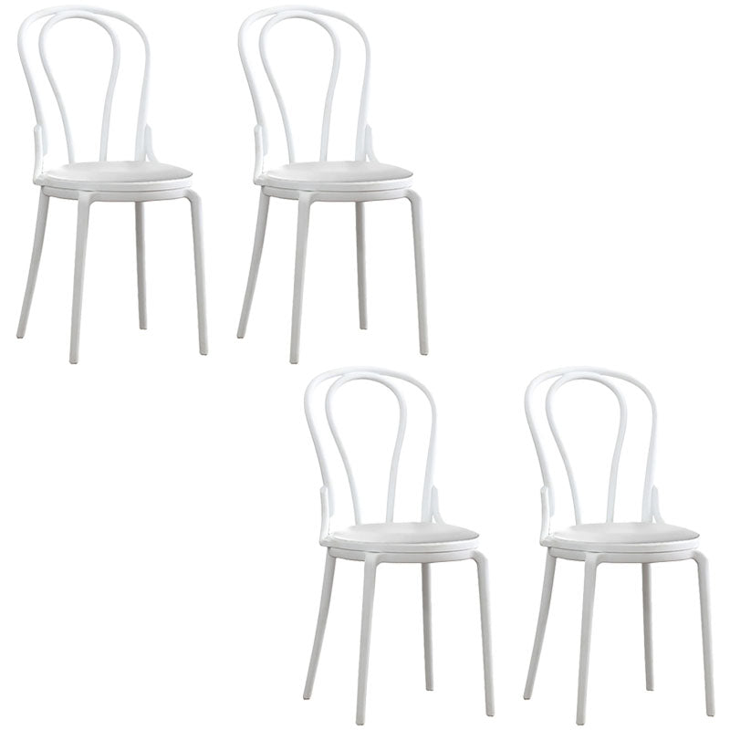 Silla trasera Windsor contemporánea, silla sin brazos de comedor de plástico para el hogar