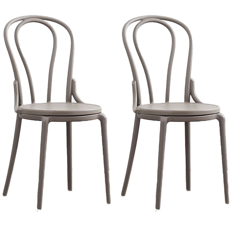 Silla trasera Windsor contemporánea, silla sin brazos de comedor de plástico para el hogar