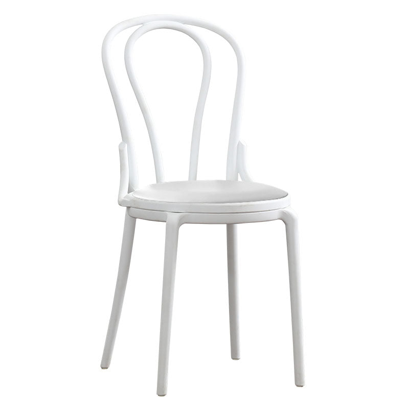 Silla trasera Windsor contemporánea, silla sin brazos de comedor de plástico para el hogar
