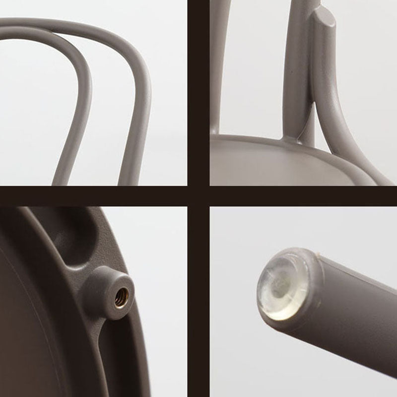 Silla trasera Windsor contemporánea, silla sin brazos de comedor de plástico para el hogar
