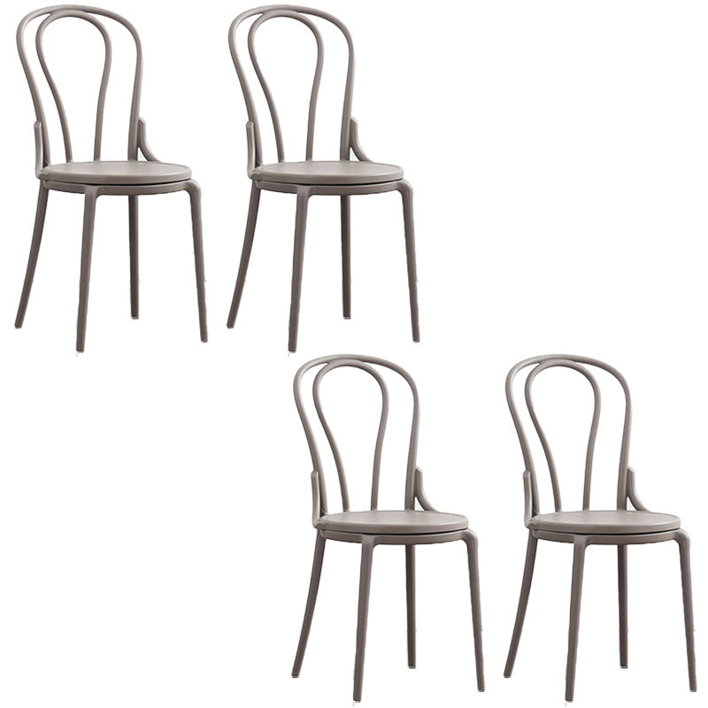 Silla trasera Windsor contemporánea, silla sin brazos de comedor de plástico para el hogar