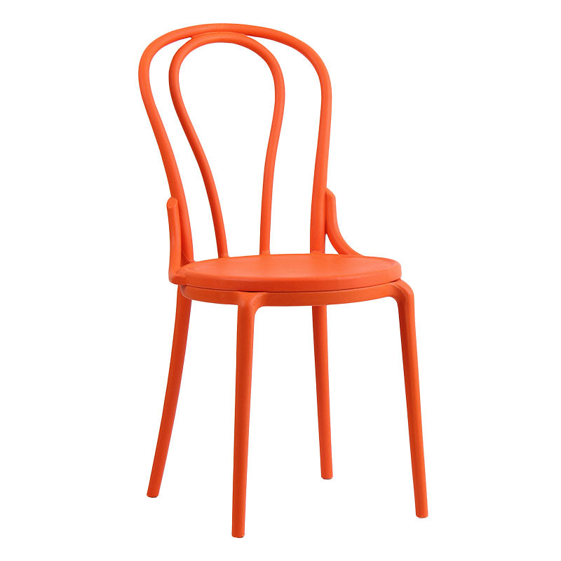 Contemporary Windsor Back Side Chair Plastic Dining Armless Chair for Home