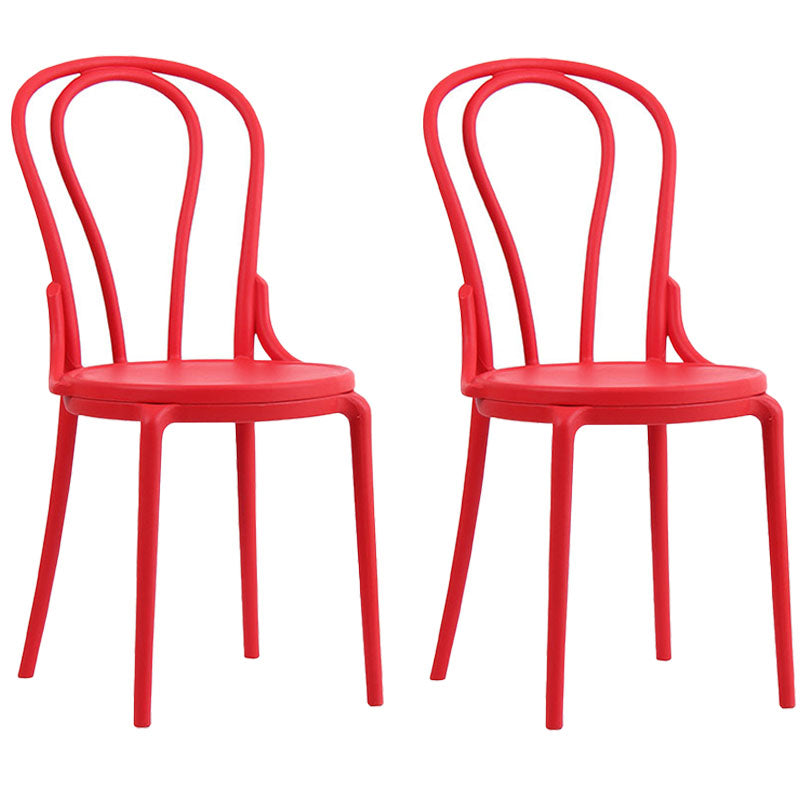Silla trasera Windsor contemporánea, silla sin brazos de comedor de plástico para el hogar