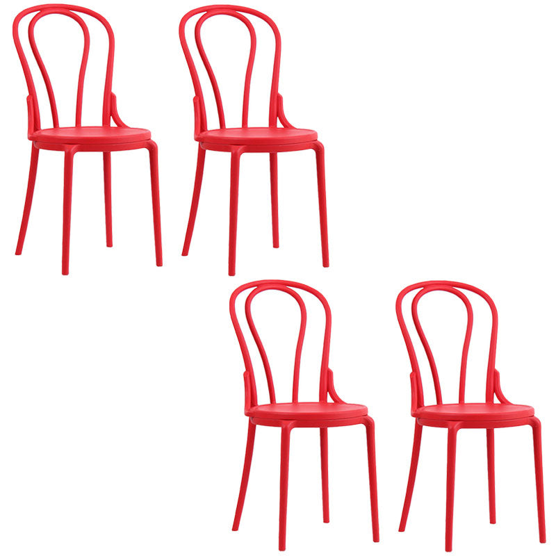 Silla trasera Windsor contemporánea, silla sin brazos de comedor de plástico para el hogar