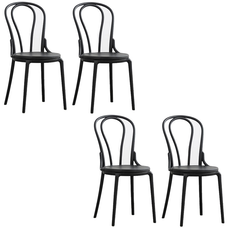 Silla trasera Windsor contemporánea, silla sin brazos de comedor de plástico para el hogar