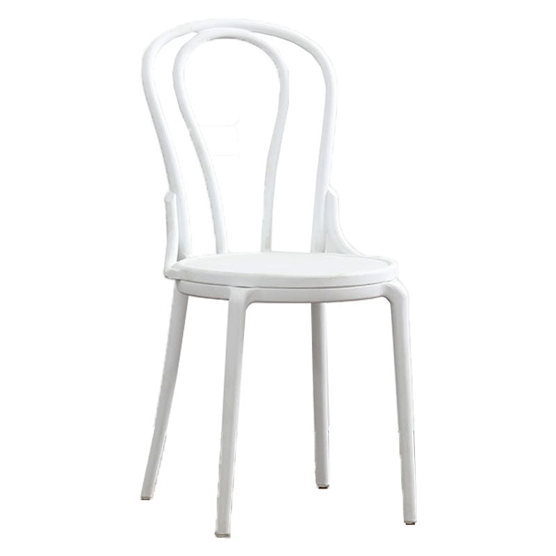 Contemporary Windsor Back Side Chair Plastic Dining Armless Chair for Home