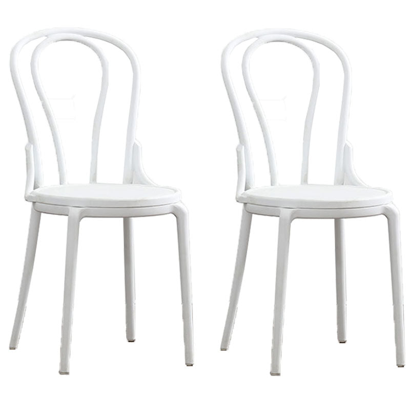 Silla trasera Windsor contemporánea, silla sin brazos de comedor de plástico para el hogar