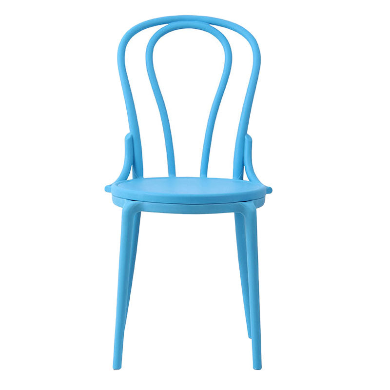 Contemporary Windsor Back Side Chair Plastic Dining Armless Chair for Home