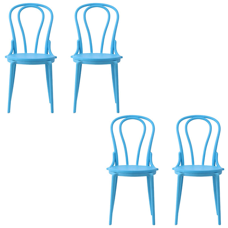 Silla trasera Windsor contemporánea, silla sin brazos de comedor de plástico para el hogar